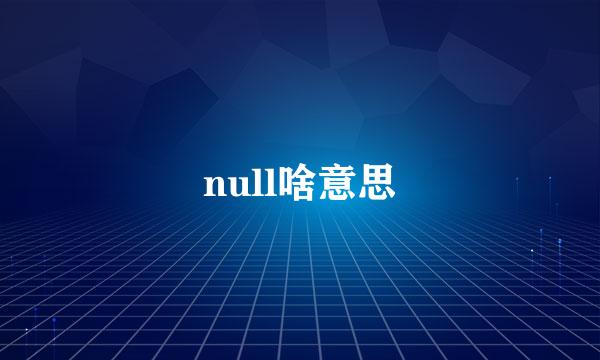 null啥意思