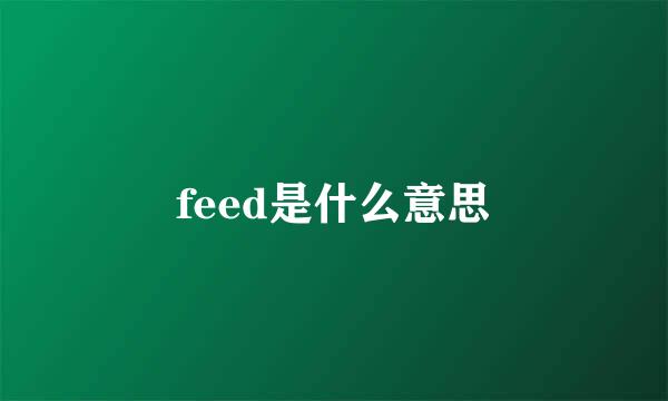 feed是什么意思