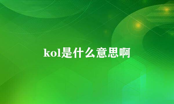 kol是什么意思啊