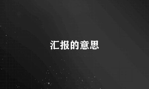 汇报的意思