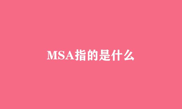 MSA指的是什么