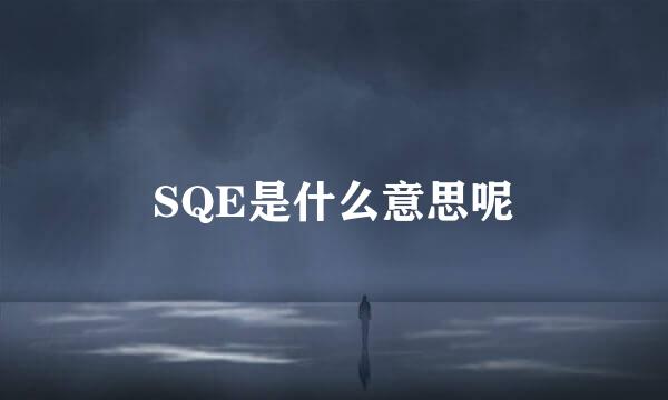 SQE是什么意思呢