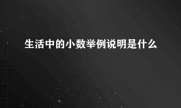 生活中的小数举例说明是什么