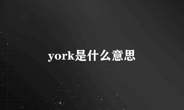 york是什么意思