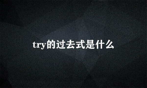 try的过去式是什么