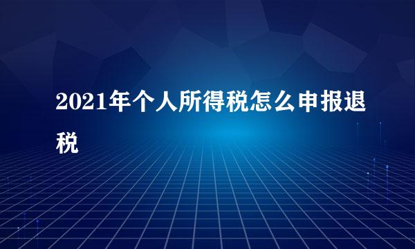 2021年个人所得税怎么申报退税