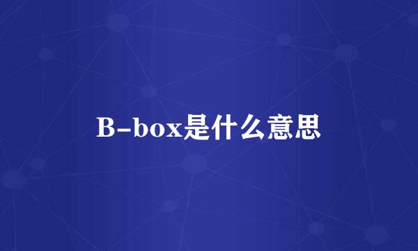 B-box是什么意思