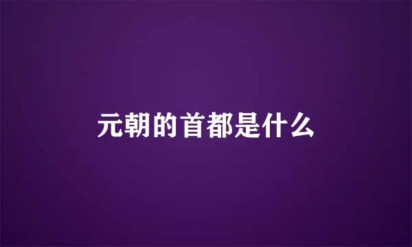 元朝的首都是什么