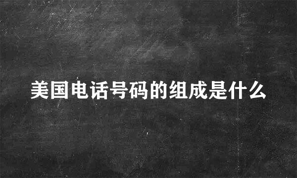 美国电话号码的组成是什么