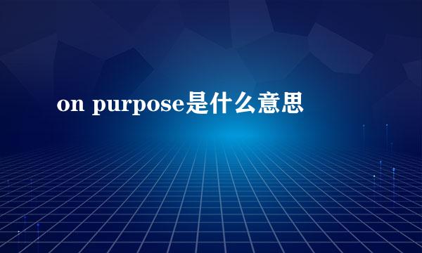 on purpose是什么意思