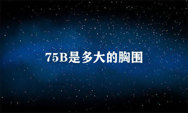 75B是多大的胸围