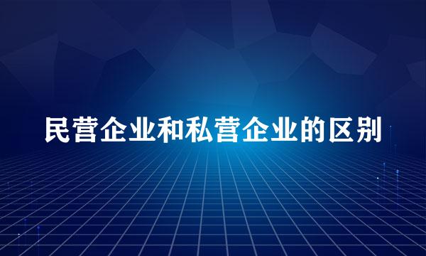 民营企业和私营企业的区别