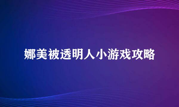 娜美被透明人小游戏攻略