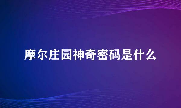 摩尔庄园神奇密码是什么