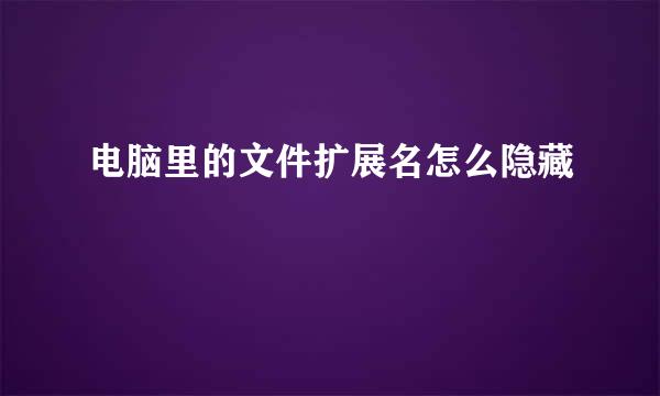 电脑里的文件扩展名怎么隐藏