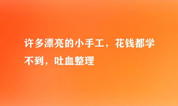 许多漂亮的小手工，花钱都学不到，吐血整理