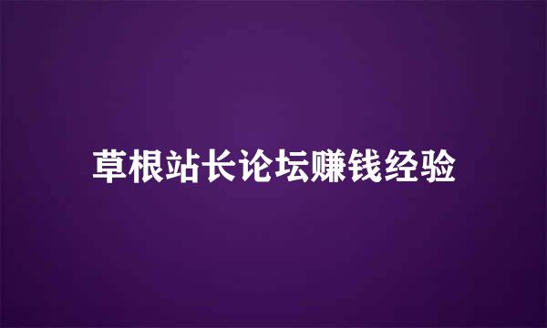 草根站长论坛赚钱经验