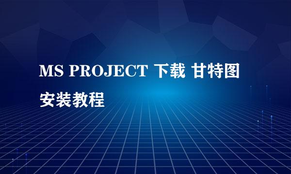 MS PROJECT 下载 甘特图 安装教程