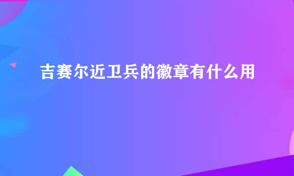 吉赛尔近卫兵的徽章有什么用