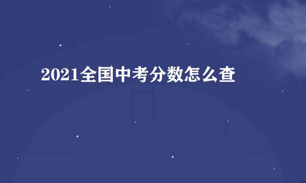 2021全国中考分数怎么查