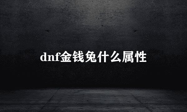 dnf金钱兔什么属性