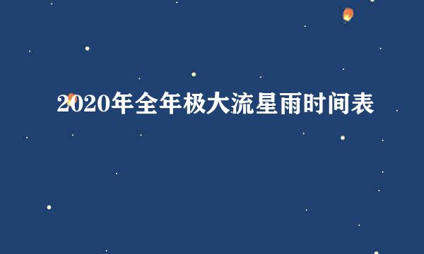 2020年全年极大流星雨时间表