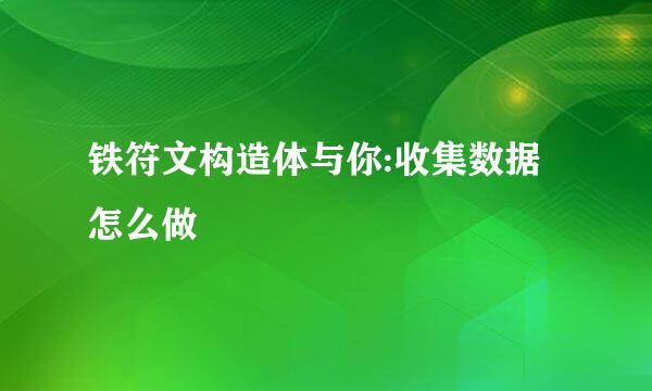 铁符文构造体与你:收集数据怎么做