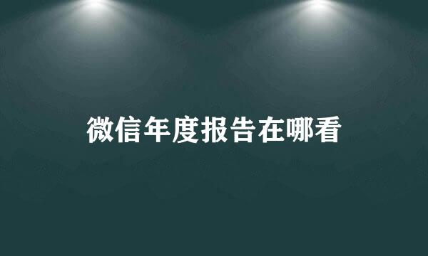 微信年度报告在哪看