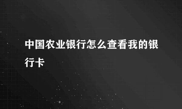 中国农业银行怎么查看我的银行卡