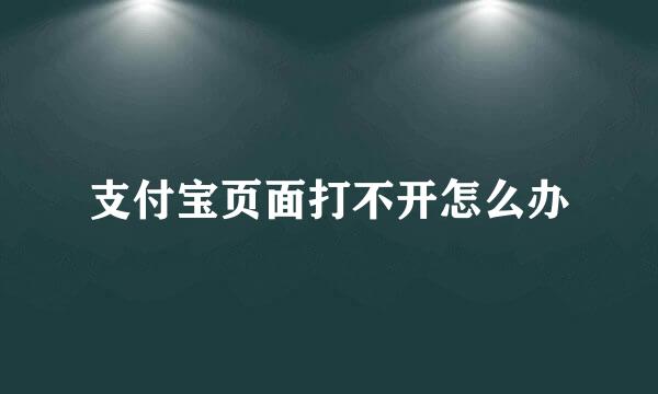 支付宝页面打不开怎么办