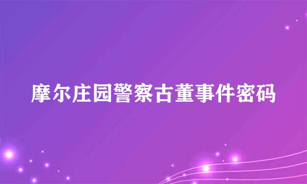 摩尔庄园警察古董事件密码