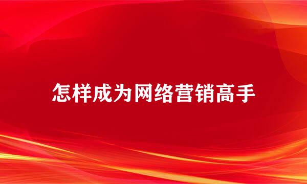 怎样成为网络营销高手