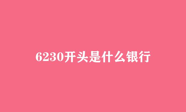 6230开头是什么银行