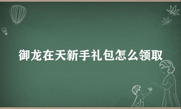 御龙在天新手礼包怎么领取