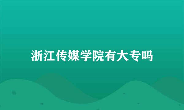 浙江传媒学院有大专吗