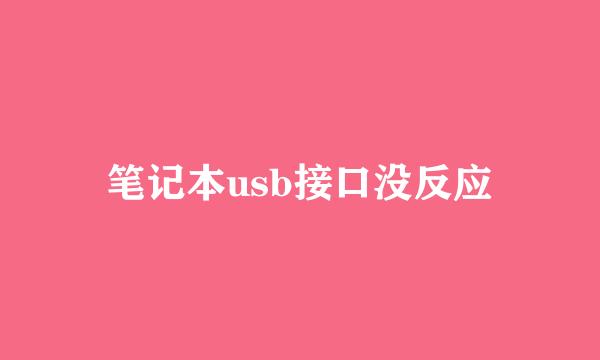 笔记本usb接口没反应