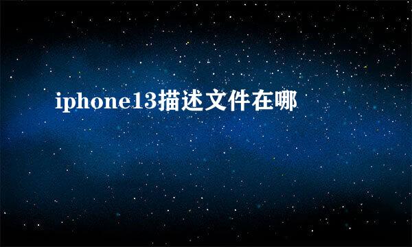 iphone13描述文件在哪