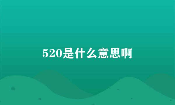 520是什么意思啊