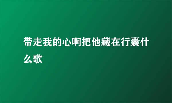 带走我的心啊把他藏在行囊什么歌