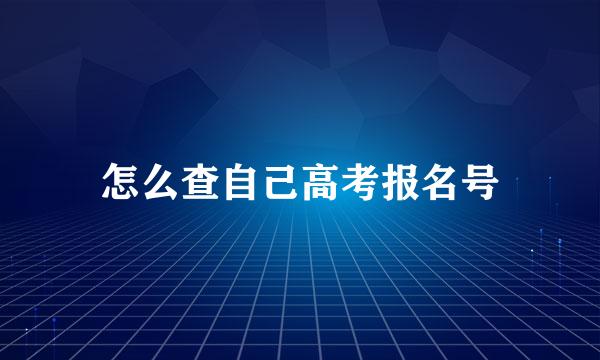 怎么查自己高考报名号