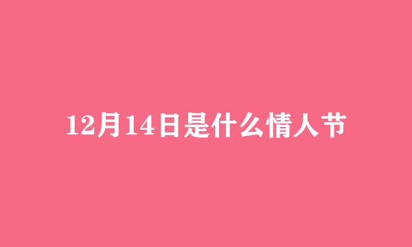 12月14日是什么情人节