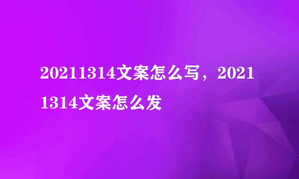 20211314文案怎么写，20211314文案怎么发