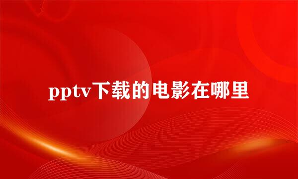 pptv下载的电影在哪里