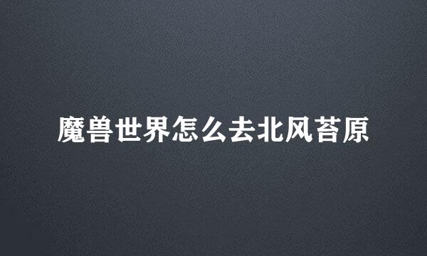 魔兽世界怎么去北风苔原