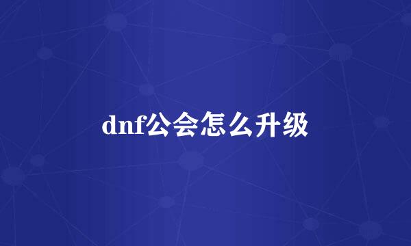 dnf公会怎么升级