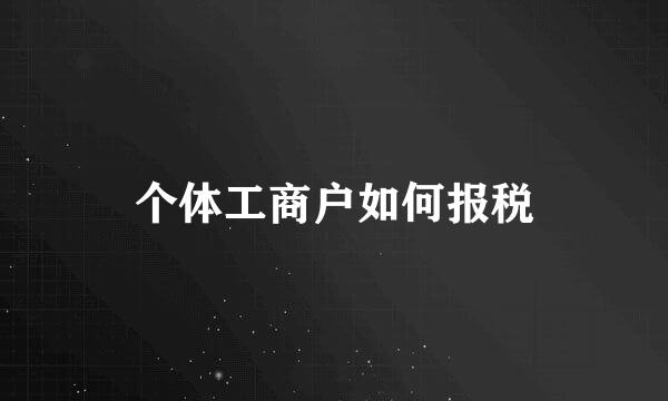 个体工商户如何报税