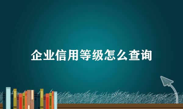 企业信用等级怎么查询