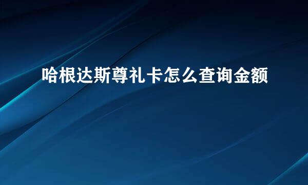 哈根达斯尊礼卡怎么查询金额