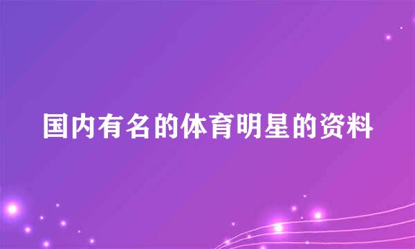 国内有名的体育明星的资料