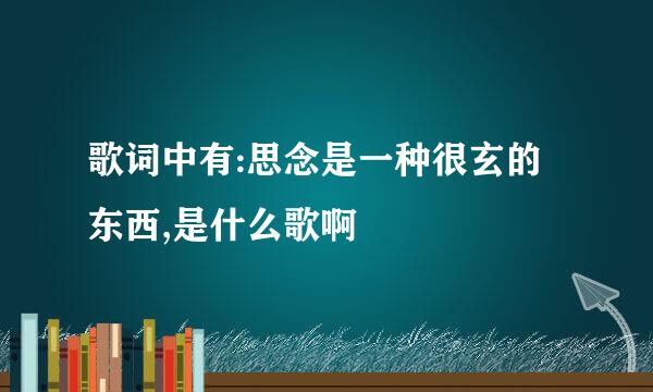 歌词中有:思念是一种很玄的东西,是什么歌啊